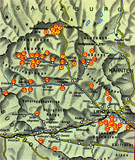 Východné Tirolsko - mapa zo zadnej strany obálky knižného sprievodcu
