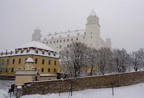 Bratislavský hrad v zime