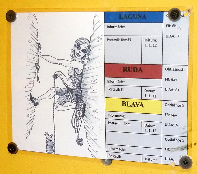 Climbing hall K2 in Bratislava - routes and cartoons