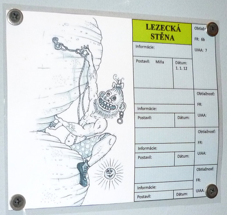 Climbing hall K2 in Bratislava - routes and cartoons
