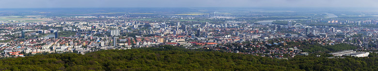 Five Panoramas of Bratislava viewed from the Kamzik Tower