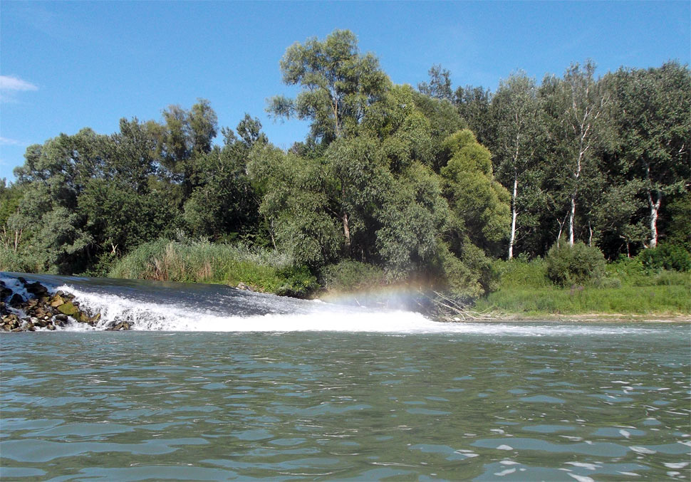 Rainbow weir in the Danube River branches - was cancelled during reconstructions