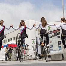 Performance of artistic cycling team ACT 4 Slovakia  in Bratislava