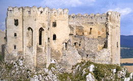 Northern palace of  Beckov Castle with the adjacent Gothic chapel - from the book Castles - Most Beautiful Ruins