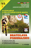Podrobná cykloturistická mapa Bratislava Podunajsko