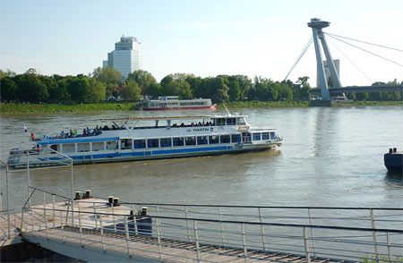 The Martin boat in Bratisva on the Danube River