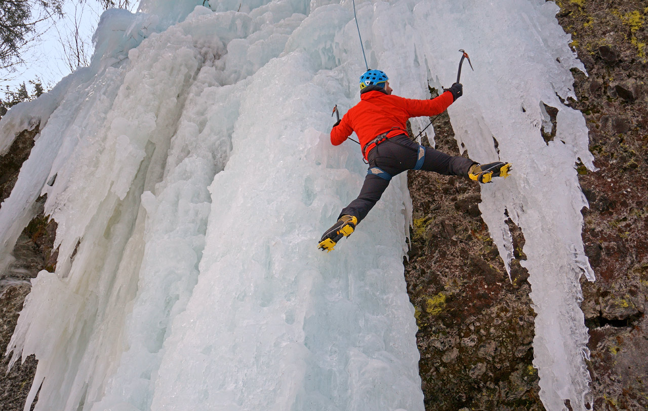 Ice climbing at Skalka