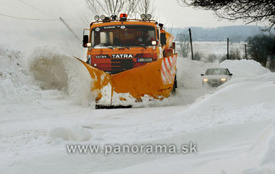 Snow and windy weather in Eastern Slovakia. Some roads around Michalovce were blocked by snowdrifts.