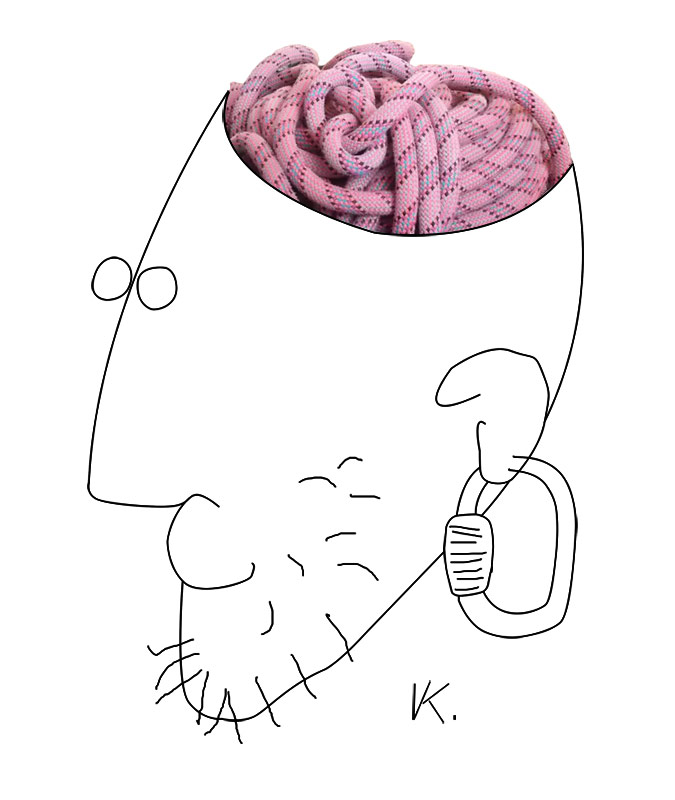 Karikatúra Horolezcova hlava