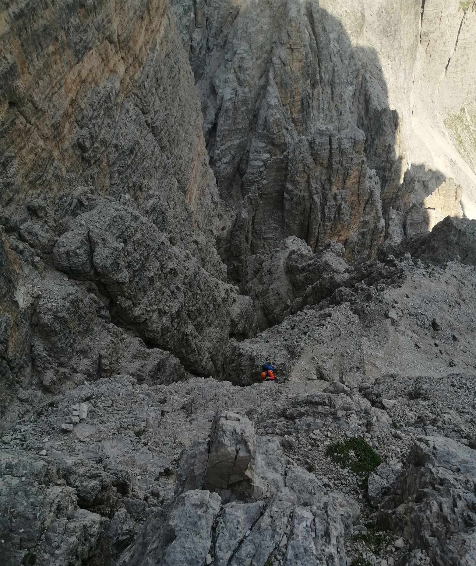 Zlaňovanie na južnej strane Cima Ovest