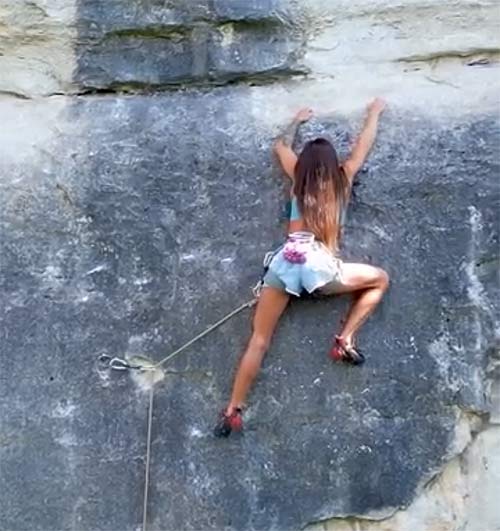 Lezenie s vášňou: Ľubka na Prestige 8+ na Tomašovskom výhľade