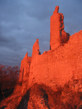 Sun set at Plavecky Hrad Castle 2