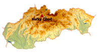 Mapka zobrazuje umiestnenie Choča v rámci Slovenska