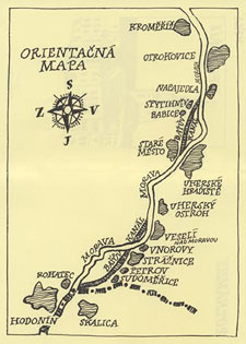 Mapa Baťovho kanála
