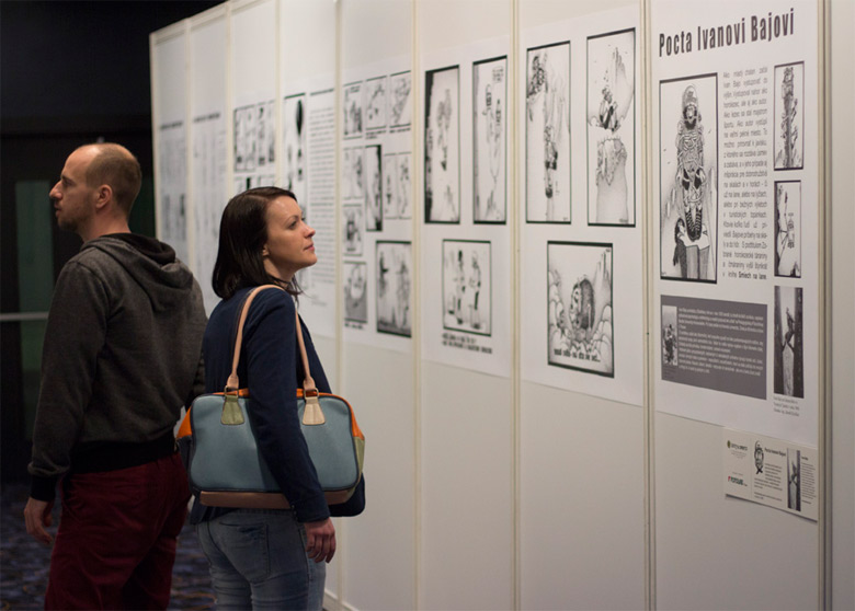 Výstava karikatúr na Festivale Hory a mesto 2016