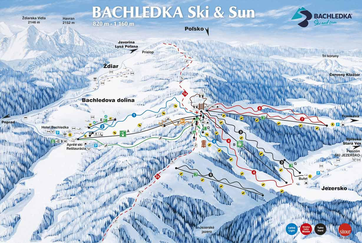 Bachledka Ski and Sun - lyžiarska mapa